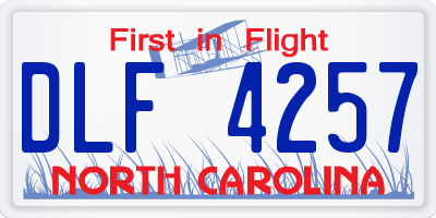 NC license plate DLF4257