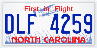 NC license plate DLF4259