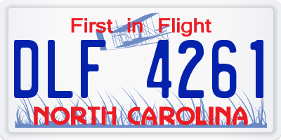 NC license plate DLF4261