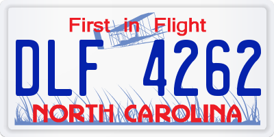 NC license plate DLF4262