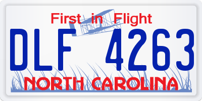NC license plate DLF4263