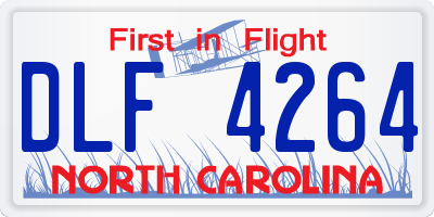 NC license plate DLF4264