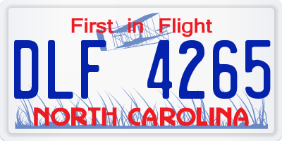 NC license plate DLF4265