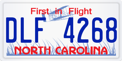 NC license plate DLF4268