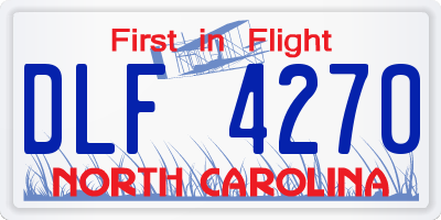NC license plate DLF4270