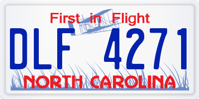 NC license plate DLF4271