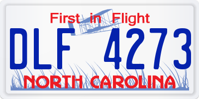 NC license plate DLF4273