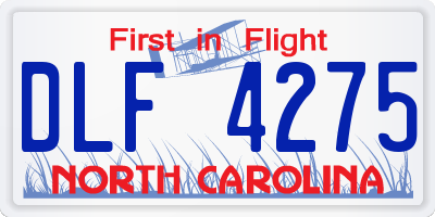 NC license plate DLF4275