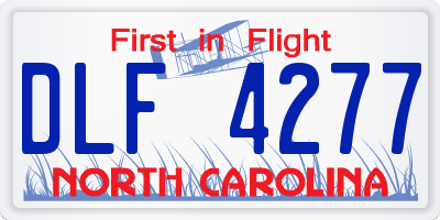 NC license plate DLF4277