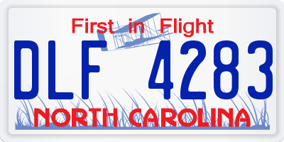 NC license plate DLF4283