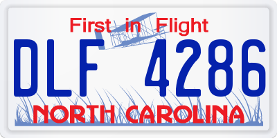 NC license plate DLF4286