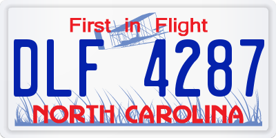 NC license plate DLF4287