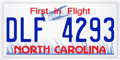 NC license plate DLF4293