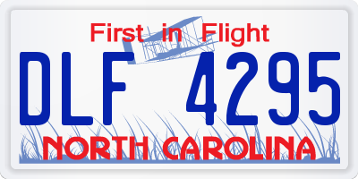 NC license plate DLF4295