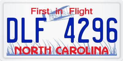 NC license plate DLF4296