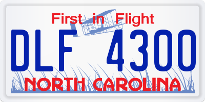 NC license plate DLF4300