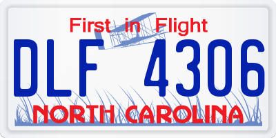 NC license plate DLF4306