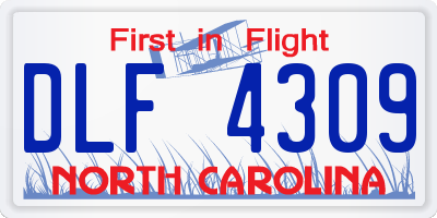 NC license plate DLF4309
