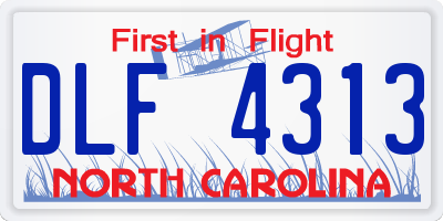 NC license plate DLF4313