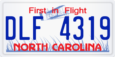 NC license plate DLF4319