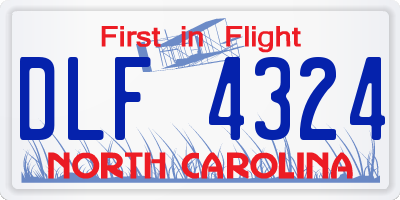 NC license plate DLF4324