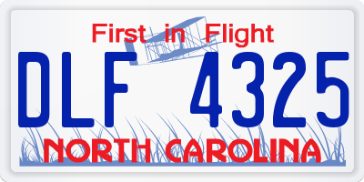 NC license plate DLF4325