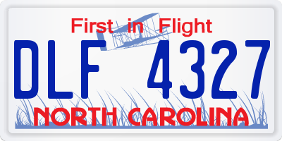 NC license plate DLF4327