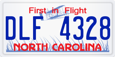 NC license plate DLF4328