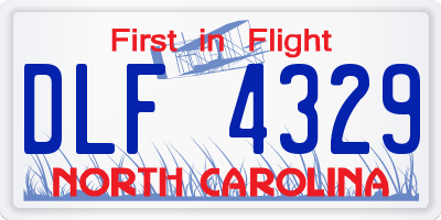 NC license plate DLF4329