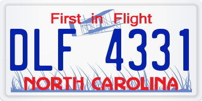 NC license plate DLF4331