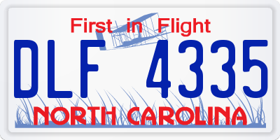 NC license plate DLF4335