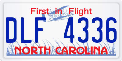 NC license plate DLF4336