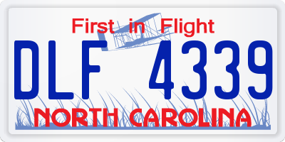 NC license plate DLF4339