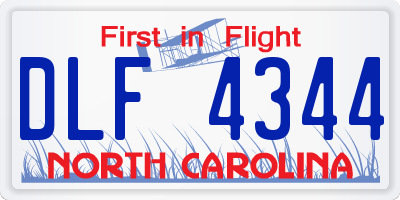 NC license plate DLF4344