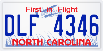 NC license plate DLF4346