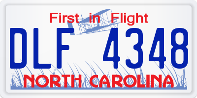 NC license plate DLF4348