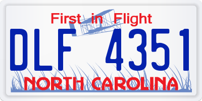 NC license plate DLF4351