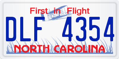 NC license plate DLF4354