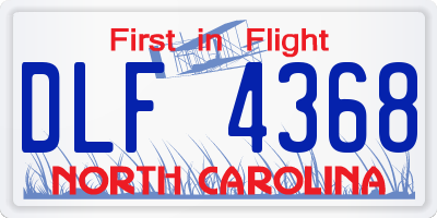 NC license plate DLF4368