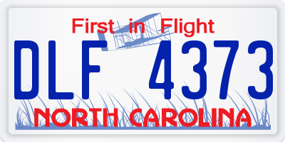 NC license plate DLF4373