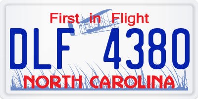 NC license plate DLF4380