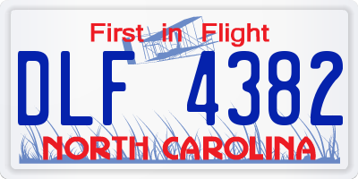 NC license plate DLF4382