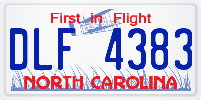 NC license plate DLF4383