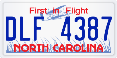 NC license plate DLF4387