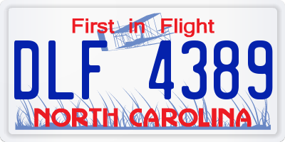 NC license plate DLF4389