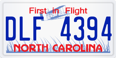 NC license plate DLF4394