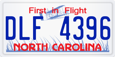 NC license plate DLF4396