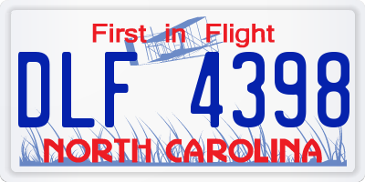 NC license plate DLF4398