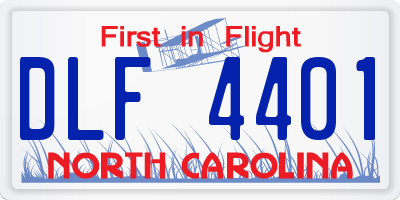 NC license plate DLF4401