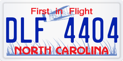 NC license plate DLF4404